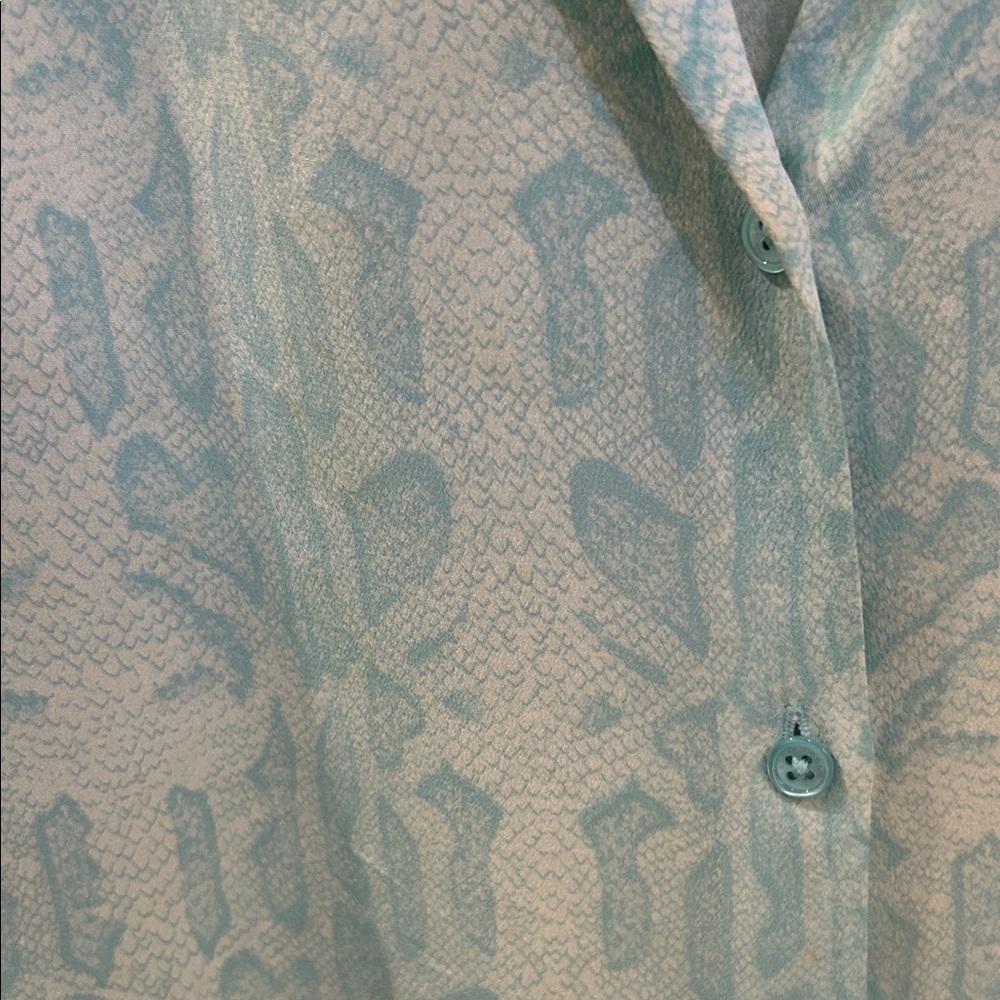 Equipment Light Blue Patterned Blouse - image 3